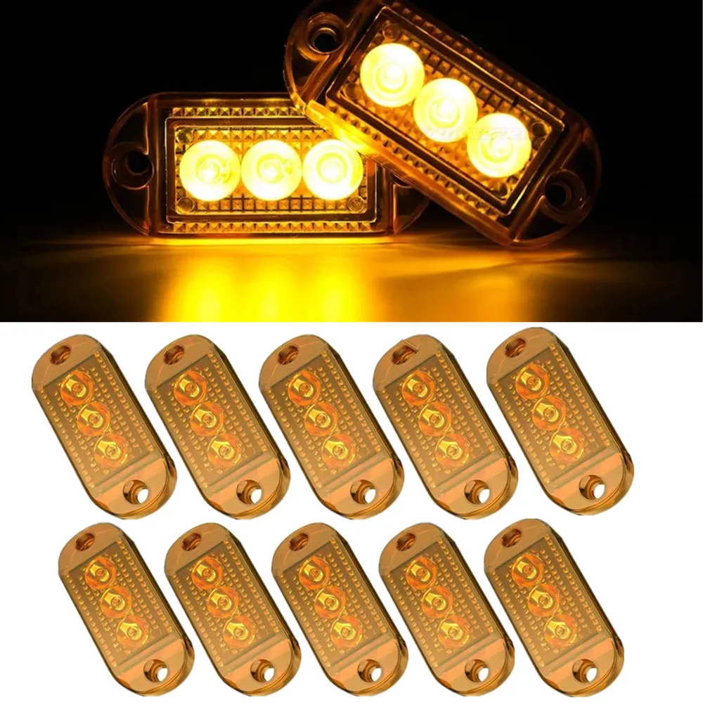 

10PCS LED Car Clearance Light Truck Indicator Signal Tail Light Yellow White Red Side Marker Lights Blue Green for Car Lamps