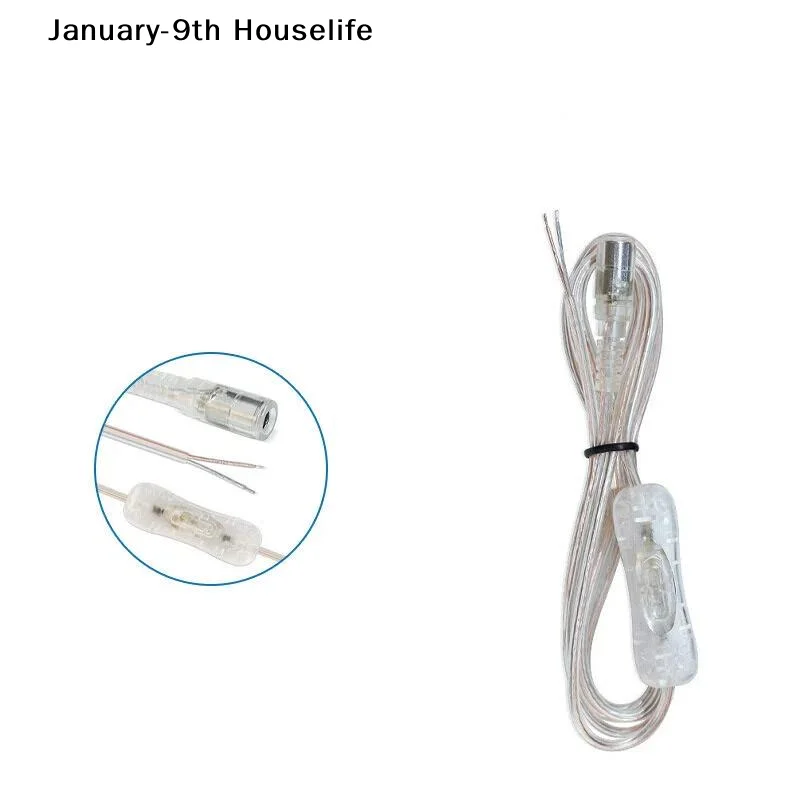1Pcs 2M Line Cable Male To Female Power Cord For 304 LED Lamp Strip Light Switch On Off Button 5.5x2.1mm Connector