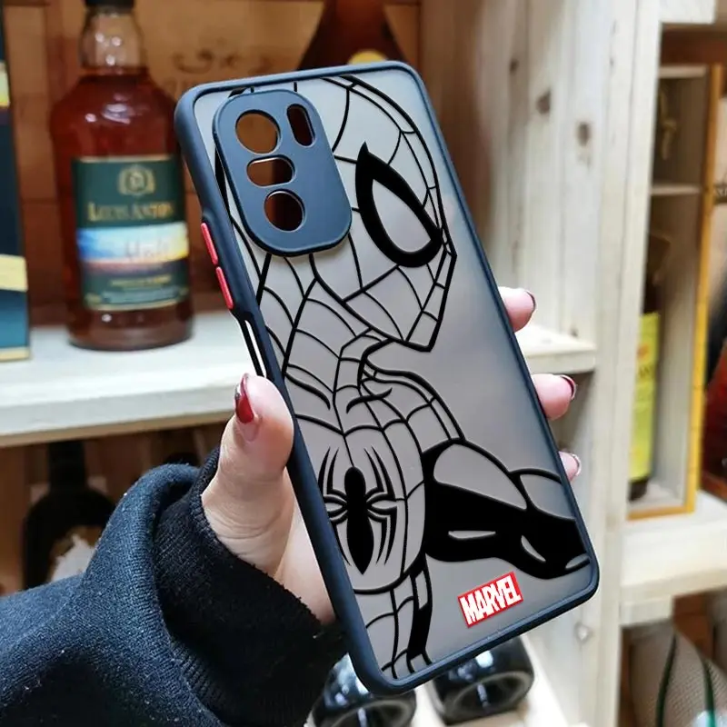 Spiderman Ironman Phone Case For Redmi Note 12s 8 9 10 11 12 Pro Plus Redmi 7A 8A 9A 9C 10C Cover Matte Clear Funda Marvel Venom