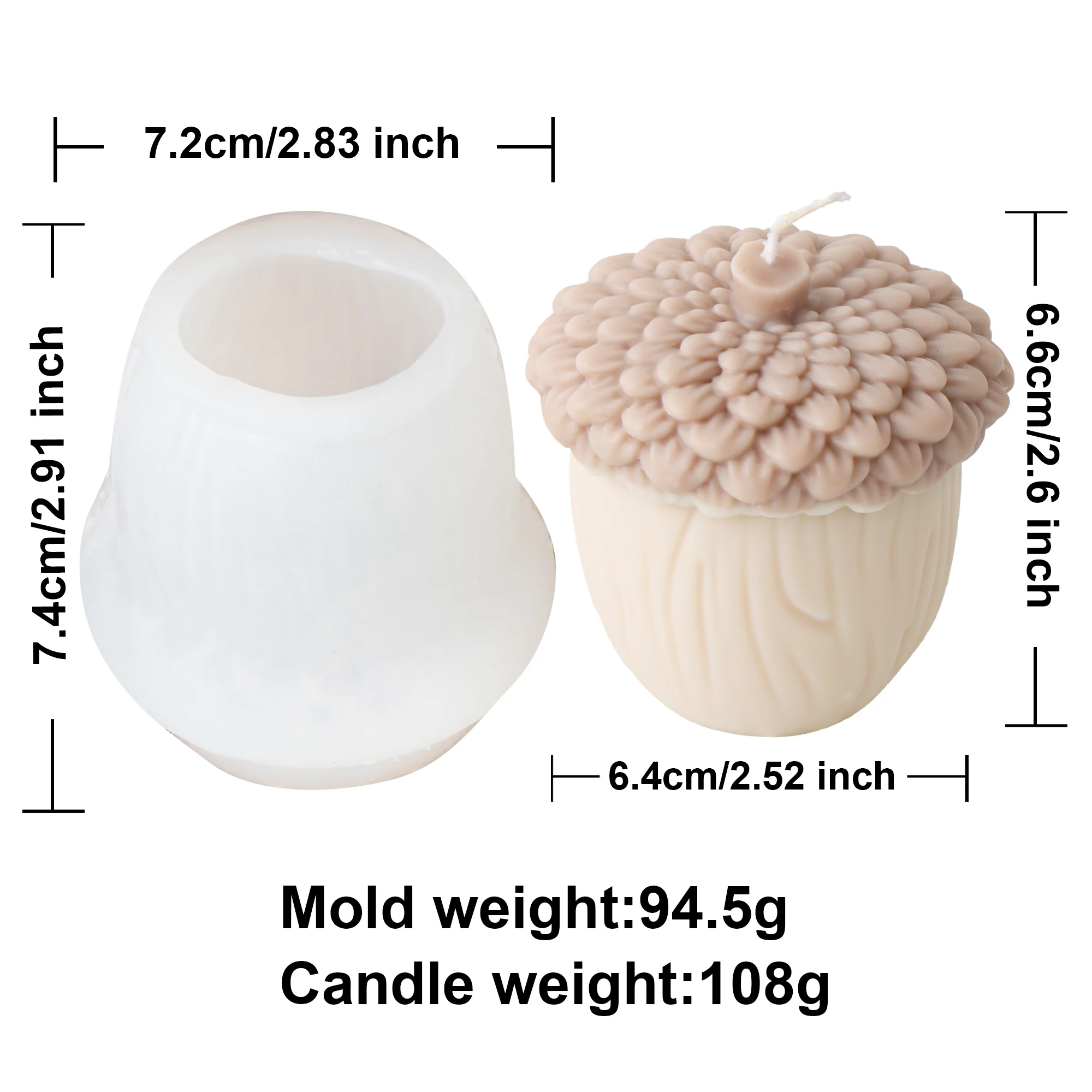 DIY Pinecone Candle Silicone Hazelnut Mold Handmade Acorn Cup Scented Candle Resin Gypsum Mold Cake Baking Tool Home Decor Gifts