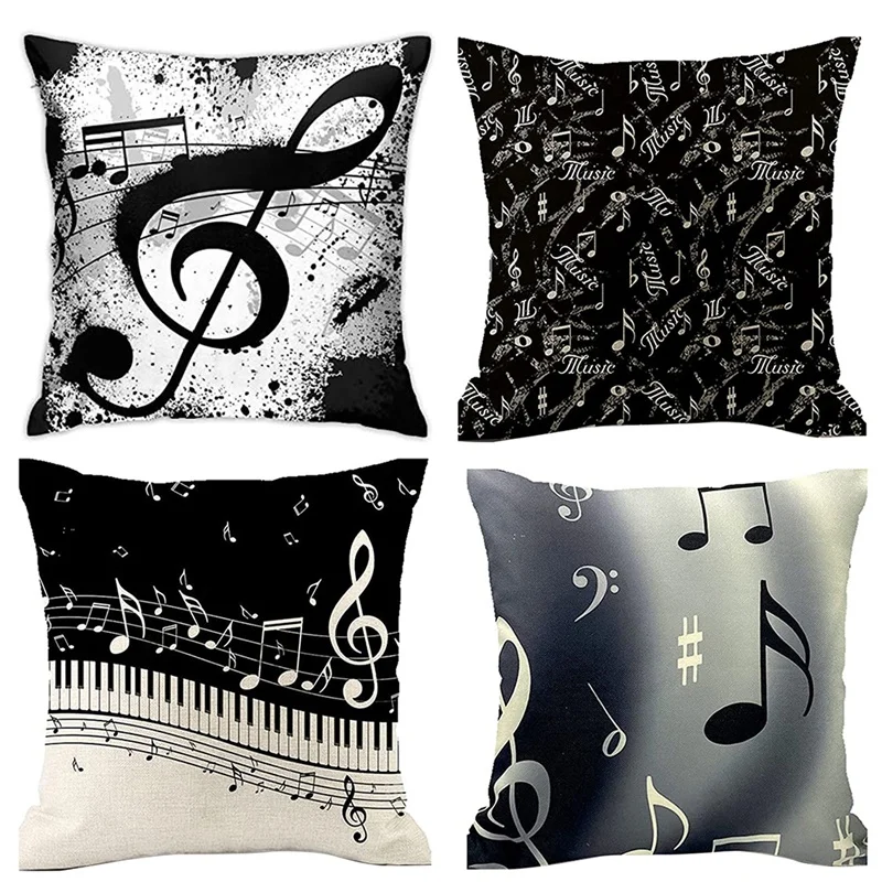 

Music Note Throw Cushion Cover Throw Pillow Cover New-Living Series Decorative Throw Pillow Case Double Side-Design