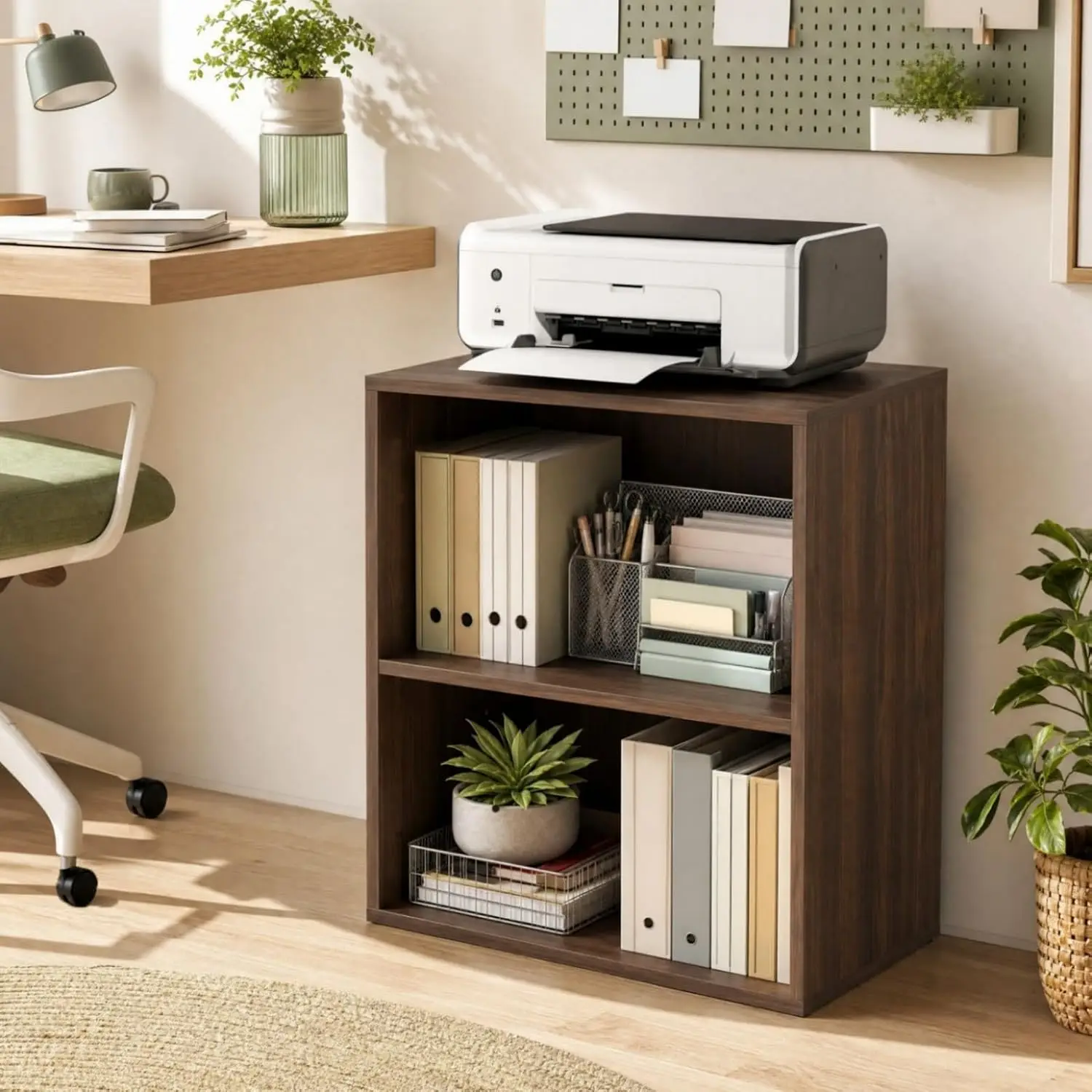 2 Cube Bookcase, 2-Tier Book Shelf With 5 Position Adjustable Shelf, Wooden Bookshelf, Modern, Small Freestanding, Customized