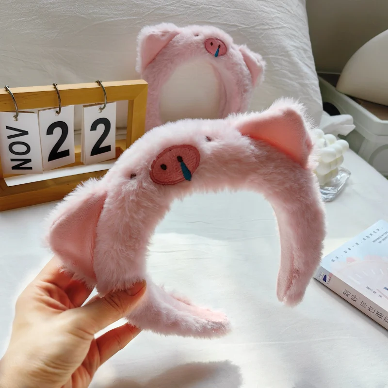 Love Panda Pink Little Pig Hair Hoop Plush Hair Hoop Creative Design Cute, Comfortable, Accompanying Trendy Home Decoration