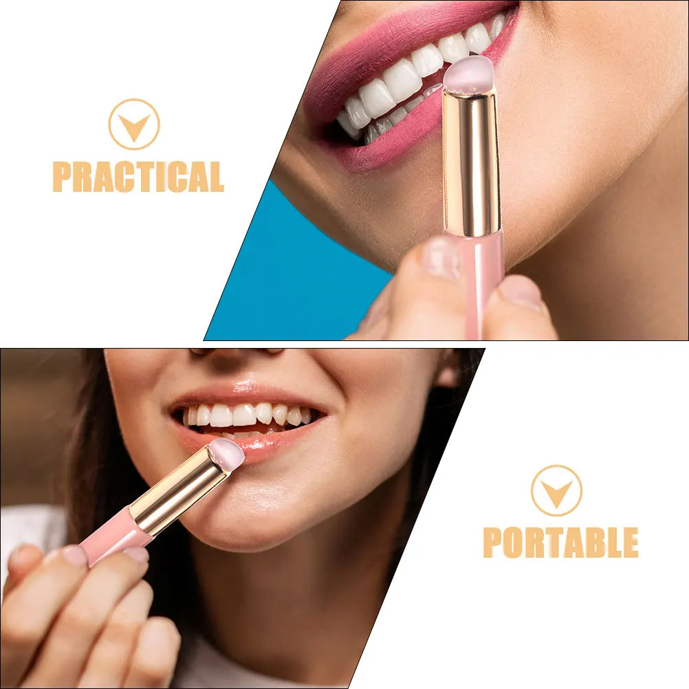 

4 Pcs Silicone Lip Brush Makeup Brushes Blending Beauty Handheld Round Head Multipurpose Reusable Lipstick Applicator