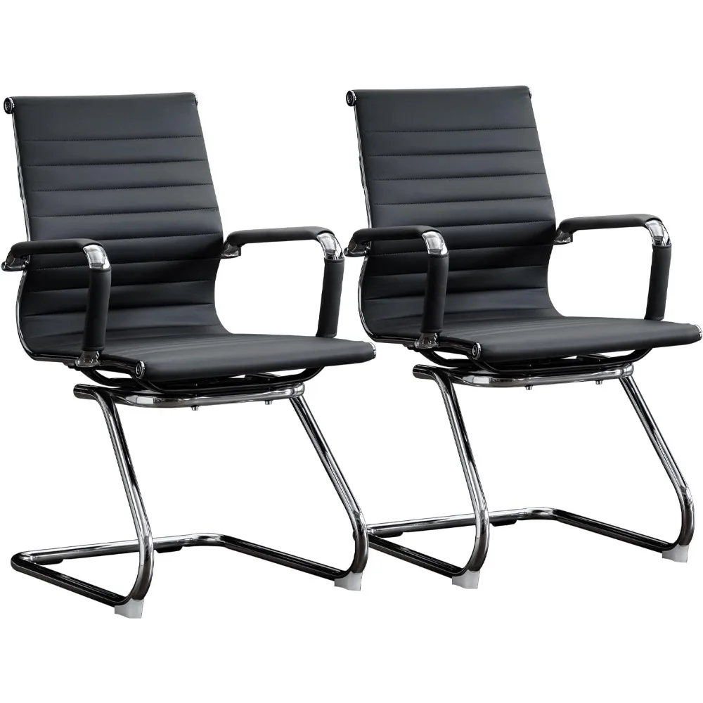 

Набор офисных стульев для приема гостей из 2 шт., стулья для конференц-зала, стулья для комнаты ожидания, 2 шт., современный кожаный офисный стул No Wh