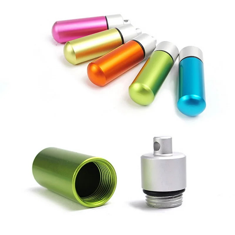 

Colored Aluminum Alloy Storage Tank, Waterproof Storage Box, Medicine Bottle, Airproof Cabin Key Pendant, 5Pcs