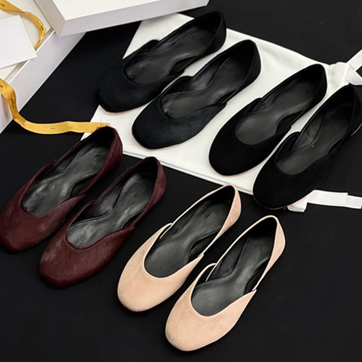 

Maxdutti 2025 Summer Minimalist Horsehair Genuine Leather Loafers French Fashion Ladies Elegant Flat Shoes Women
