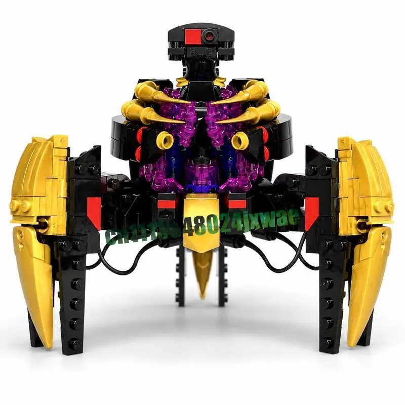 451PCS Black Golden Purple Spider Mecha Warrior Custom Model Standard Size Building Blocks Collection Educational Festival Gift