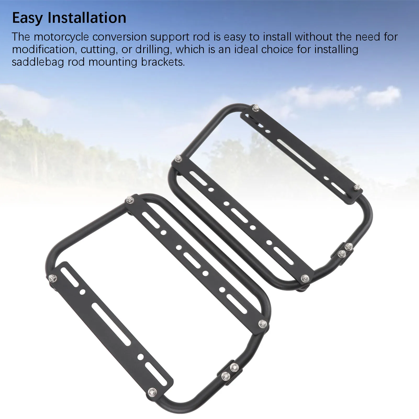 

Motorcycle Side Support Racks Aluminium Alloy Saddlebag Bar Rack High Load Capacity Support Brackets