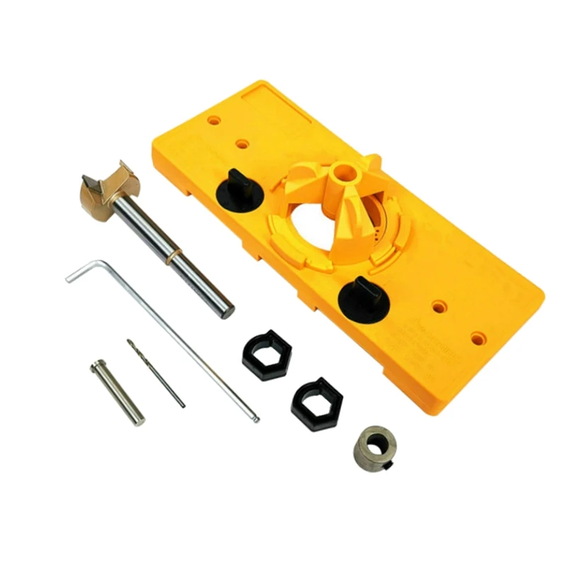 35MM Cup Style Hinge Boring Jig Drill Guide Set Door Hole Template For Wood Hole Locator Tool Hinge Jig Drill Guide Tool