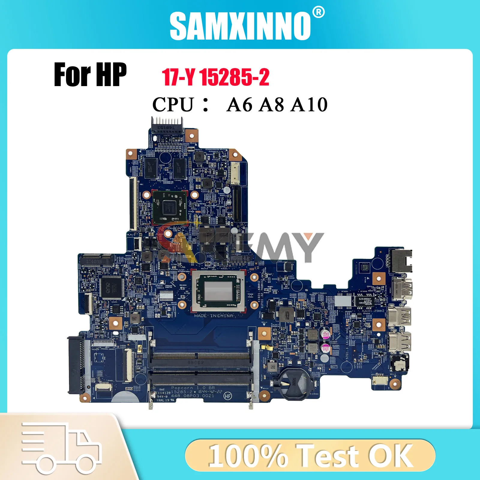 

15285-2 856769-601 с процессором A10-9600 2G-GPU DDR4 для материнской платы ноутбука HP 17-Y 17Z-Y, 100% полностью протестировано