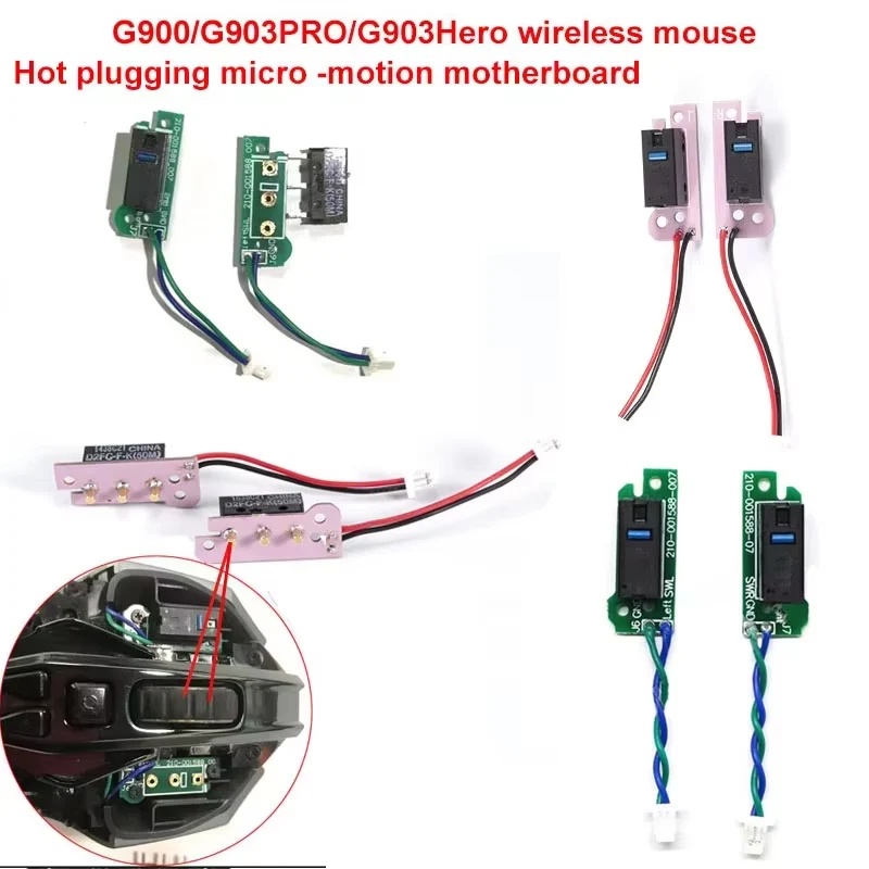 For compatible G900/G903 Hero Micro-Motion Board Small Board with Free Welding Heat Plug and Key Mouse Double-Click Issues parts