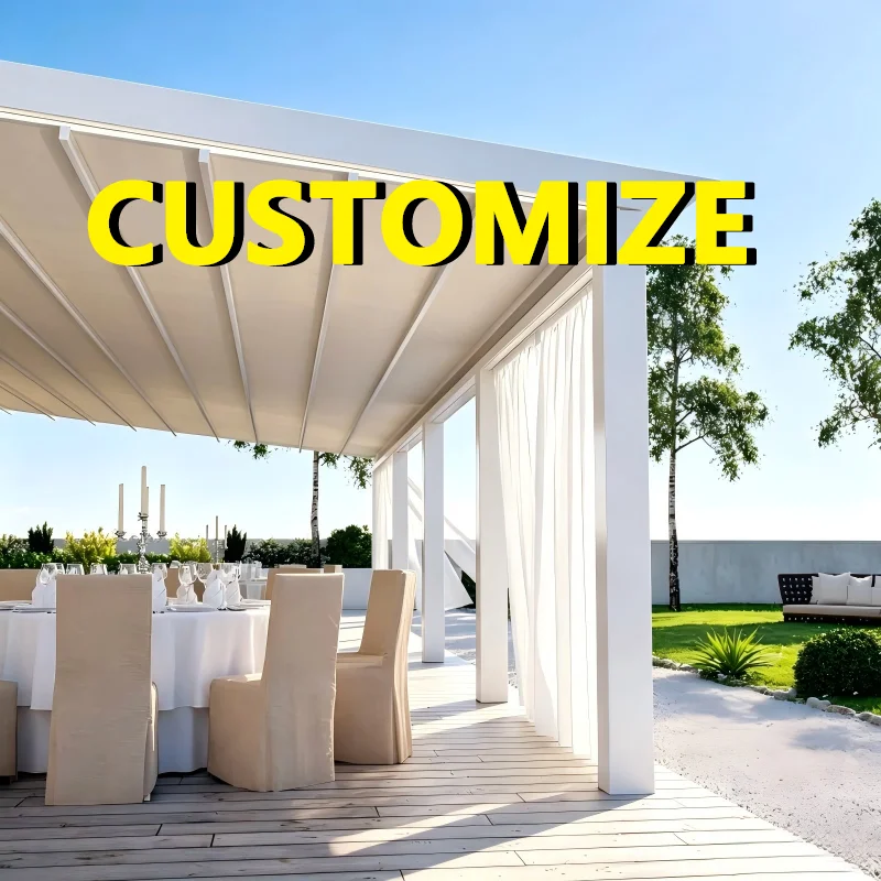 Any Size Custom All Season Aluminum Bioclimatic Pergola Kit Remote Control Waterproof Wind Uv Outdoor Patio Backyard Sun Shade