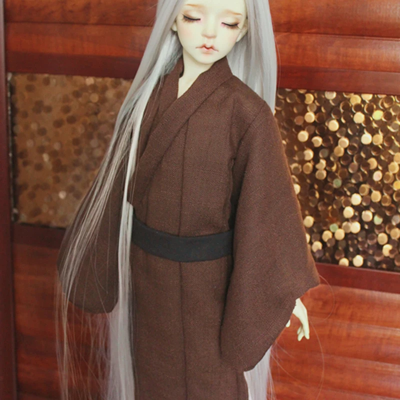 D04-A303 children handmade toy 1/3 1/4 1/6 Uncle MSD MDD Doll BJD/SD GSC doll Accessories Brown men's kimono bathrobe 1pcs