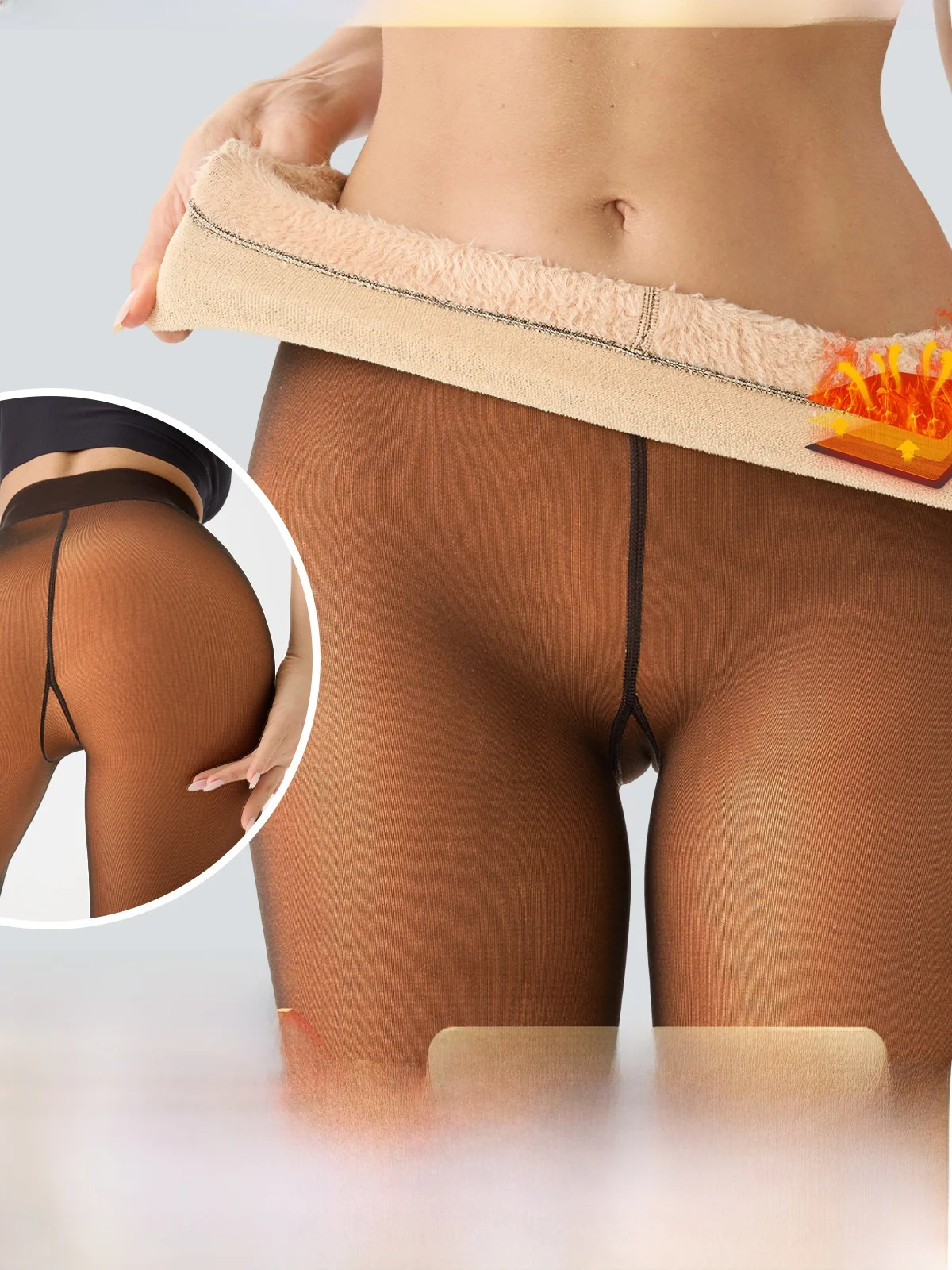 سراويل ضيقة مخملية كبيرة جدًا دافئة بطبقة أساسية ممتدة سراويل نسائية ربيعية طويلة مادة أخرى 00%