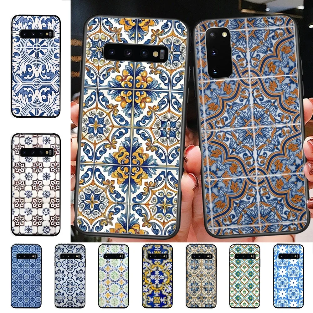 Portuguese Glazed Tiles Phone Case For Samsung S 9 10 20 21 22 23 30 23 24 Plus Lite Ultra FE S10lite Fundas