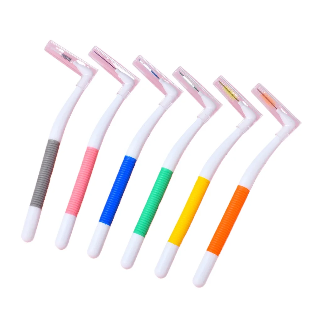 100Pcs L-Shape Interdental Brush For Dental Orthodontic Cleaning Brush Between Teeth Oral Hygiene Care Soft Bristle Tooth brush