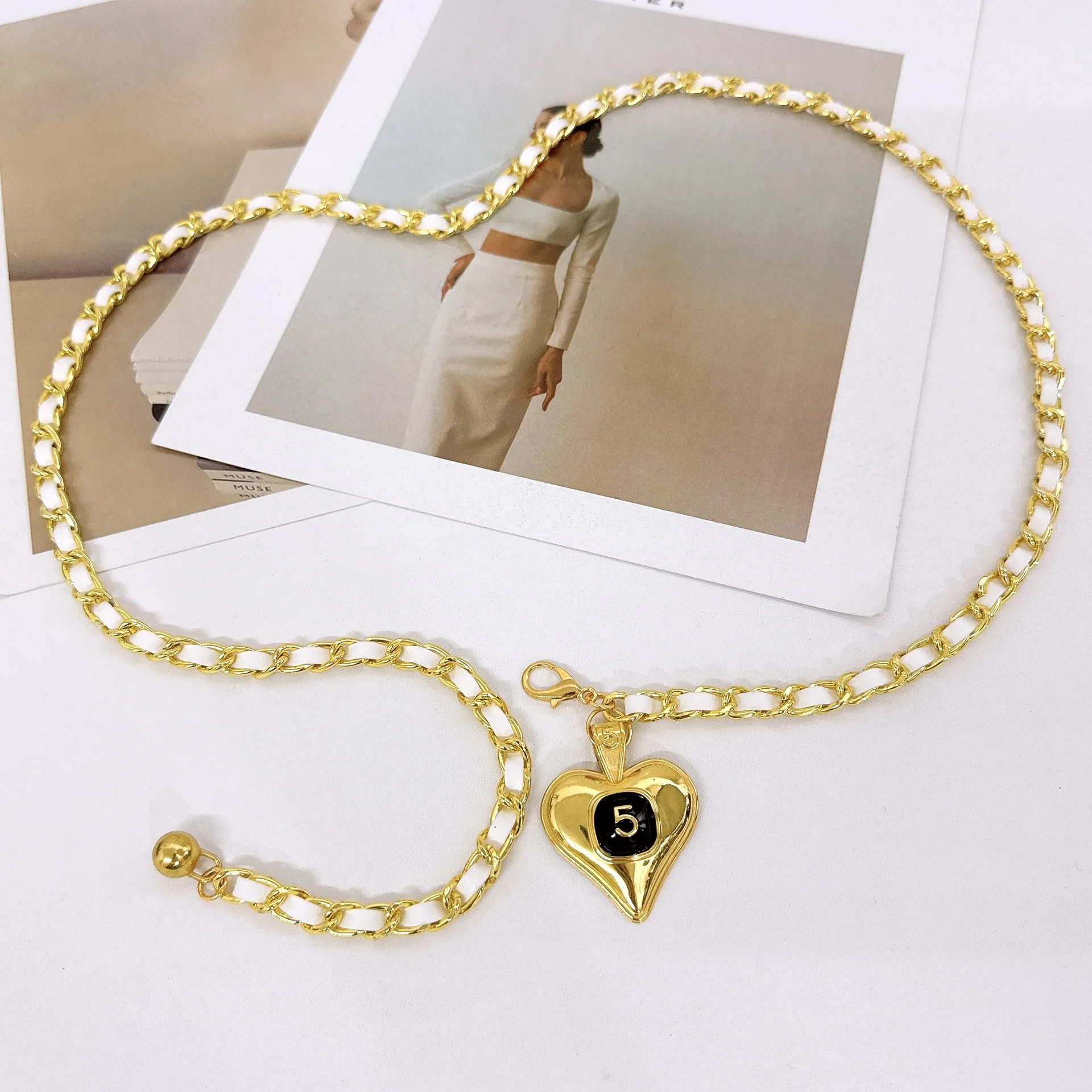 Винтажный тканый пояс-цепочка Love для женщин, роскошный брендовый металлический пояс с подвеской, женские дизайнерские аксессуары-цепочки