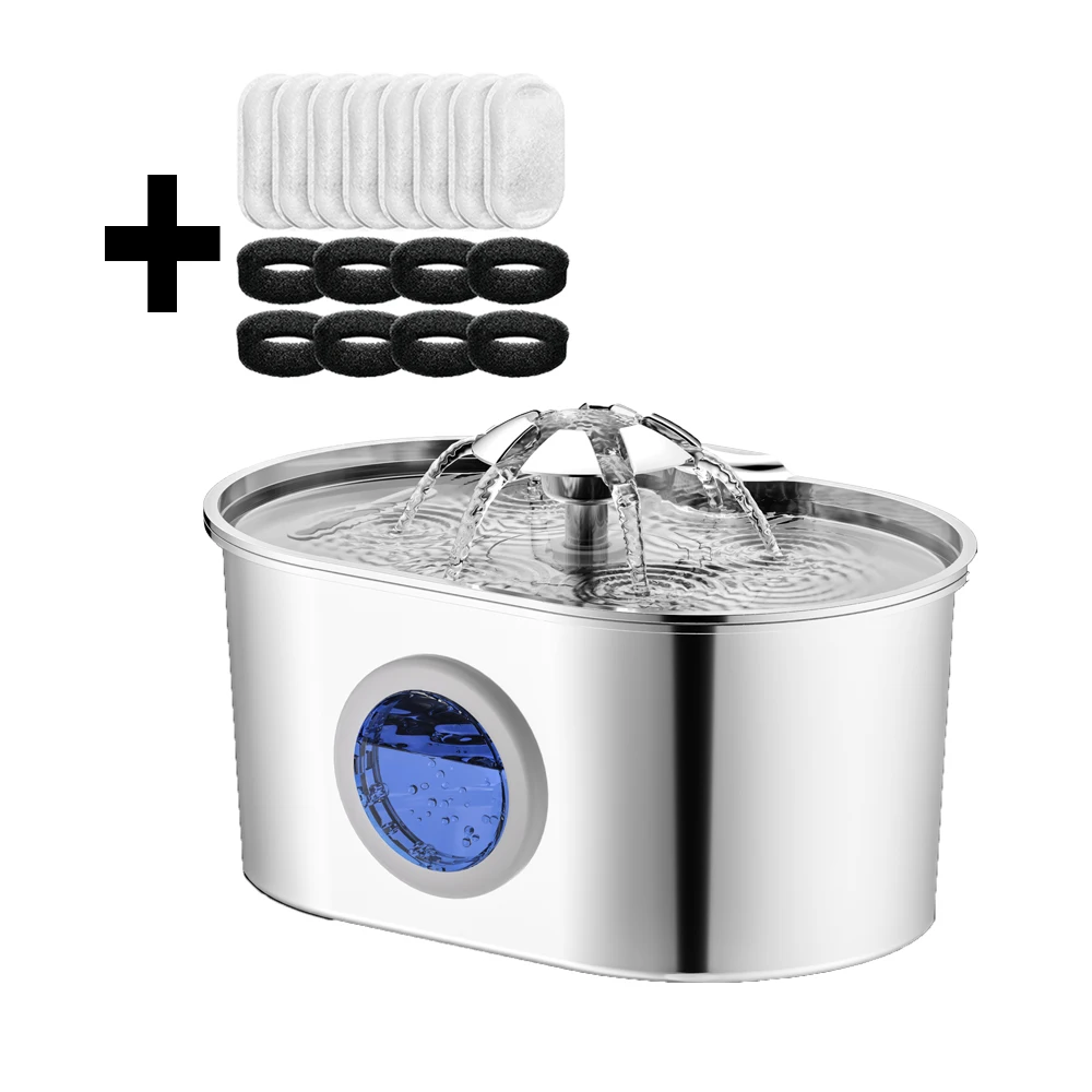 Automatic Cat Water Fountain Stainless Steel Pet Fountain Dog Water Dispenser With USB Electric Ultra-Quiet Pump Cat Supplies view 3