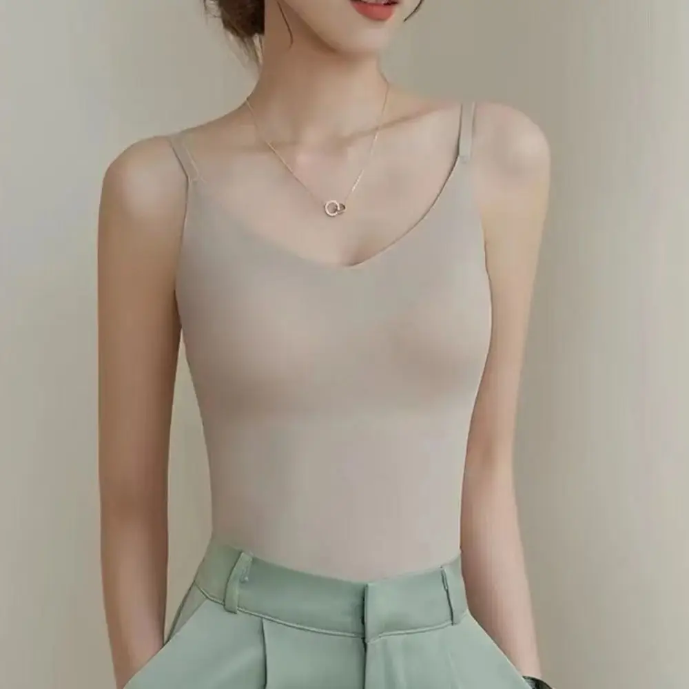 Fashion V-Neck Camisole Vest Slim Fit Sexy Design Summer Top Strappy Inner Layer Top Summer 5