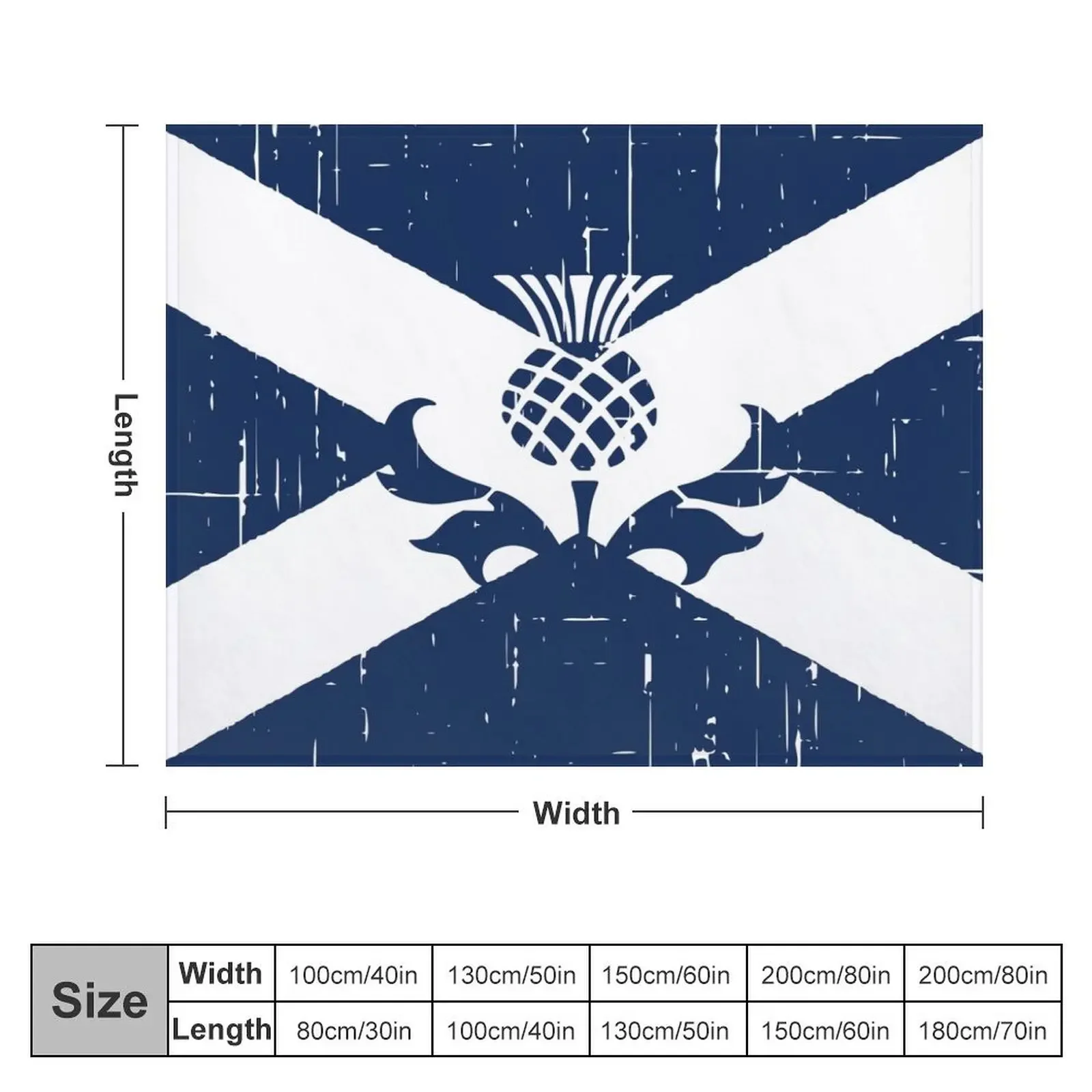 Saltire Scottish Flag and Scottish Thistle Throw Blanket Heavy Giant Sofa Blankets