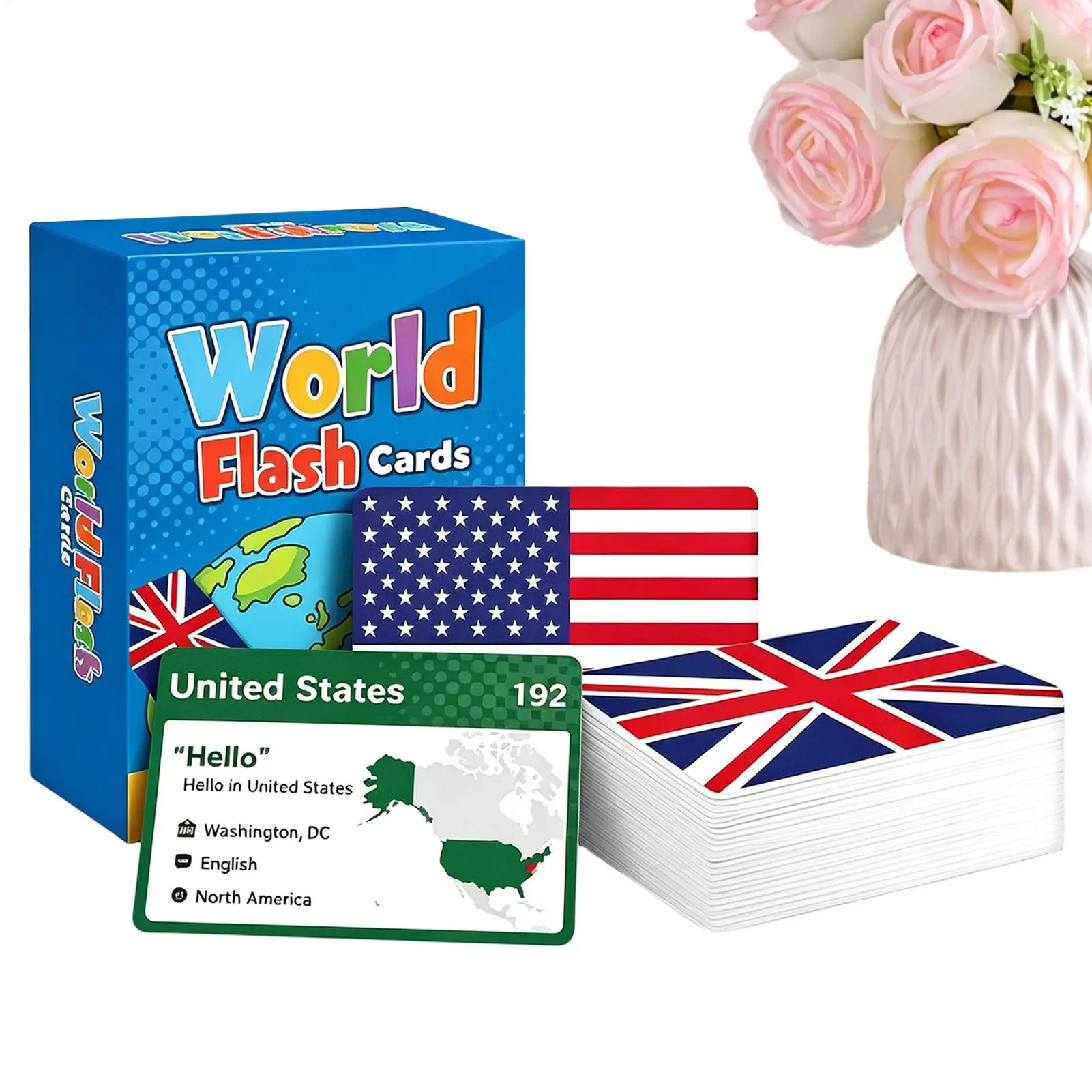 245PCS World Flag Flash Cards Educational Supply Geography Learning Flash Card Geography Games For All Ages Family Classroom