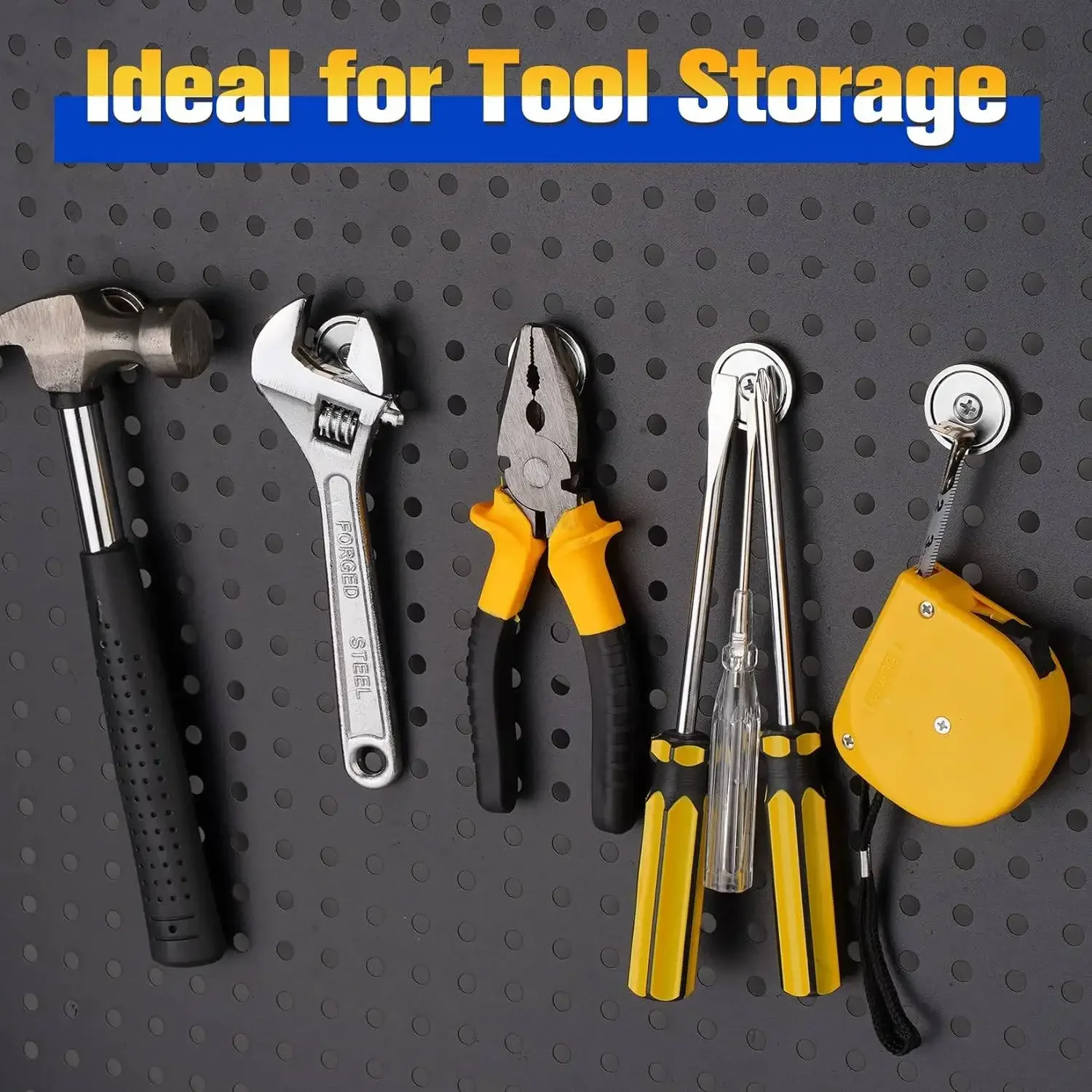 A16/A20/A25/A32 disc magnets with screw hole, ultra-strong grip, versatile for kitchen, workshop, notice boards, pantry storage