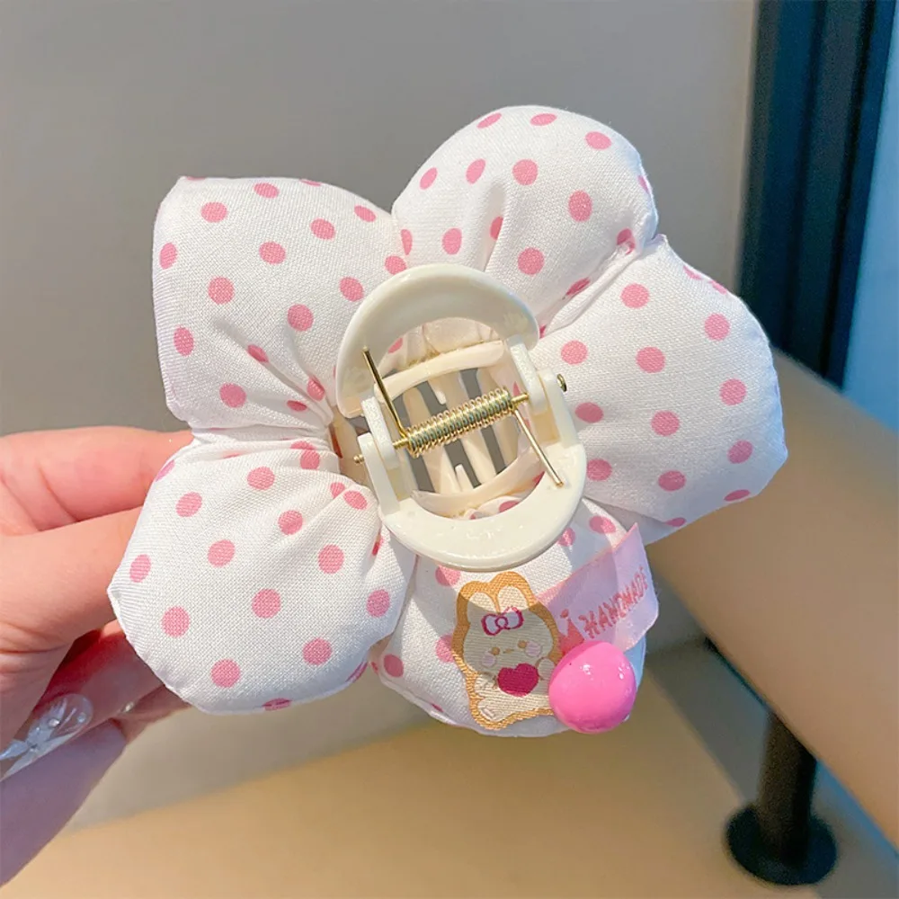 

Unique Flower Puff Hair Clip Pink Color Fabric Shaggy Head Dress 3D Flower Hair Accessories Hair Accessory