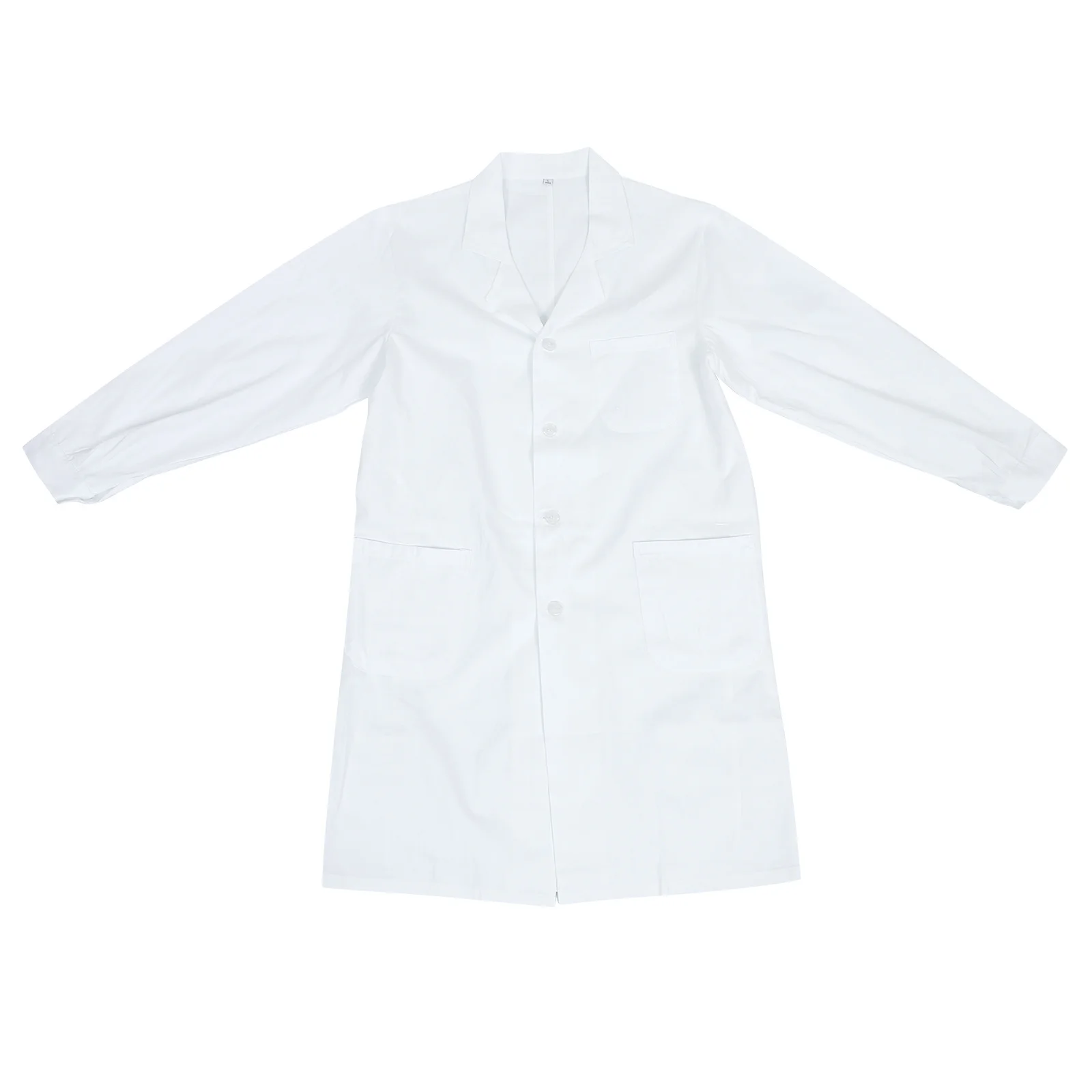 Costume da laboratorio traspirante uniforme medica a maniche lunghe in cotone bianco da medico per il personale scolastico del laboratorio ospedaliero