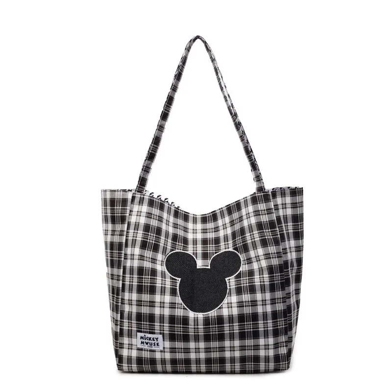 

Disney Mickey Shoulder Bag for Women Large Capacity Cartoon Tote Denim Two Sided Canvas Casual Commuter Backpack