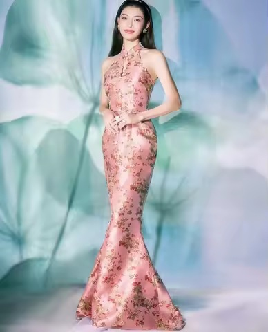 Bride Retro Cheongsam Toast Party Dress Chinese Improved Wedding Evening Dress Slim Fit Morning Gown Attire in OrientTown TP079