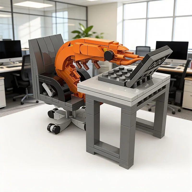 Set de Bloques de Construcción Creativos Modelo Camarón, Rompecabezas, Juguetes Ensamblables, Adornos de Escritorio, Cangrejo de Río MOC, Pequeñas Ladrillos, Regalos para Niños