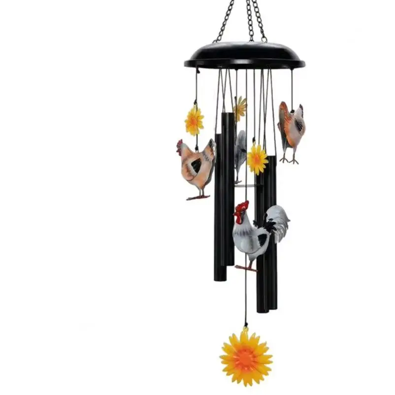

Chime Rustic Metal Rooster Wind Chime Sunflower Garden Decor Outdoor Patio Porch Lawn Gift for Women Men Grandma Colorful Wind