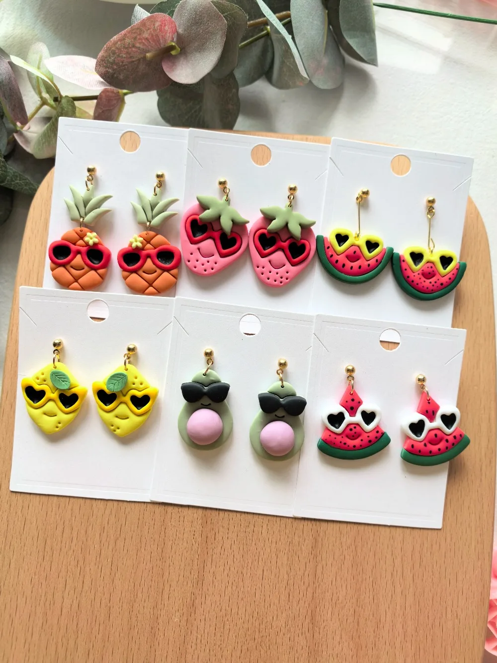 9Pcs Summer Cute Tropical Fruit Sunglasses Polymer Clay Cutters Set DIY Earrings Jewelry Making Hand Tool  Mold - view 4
