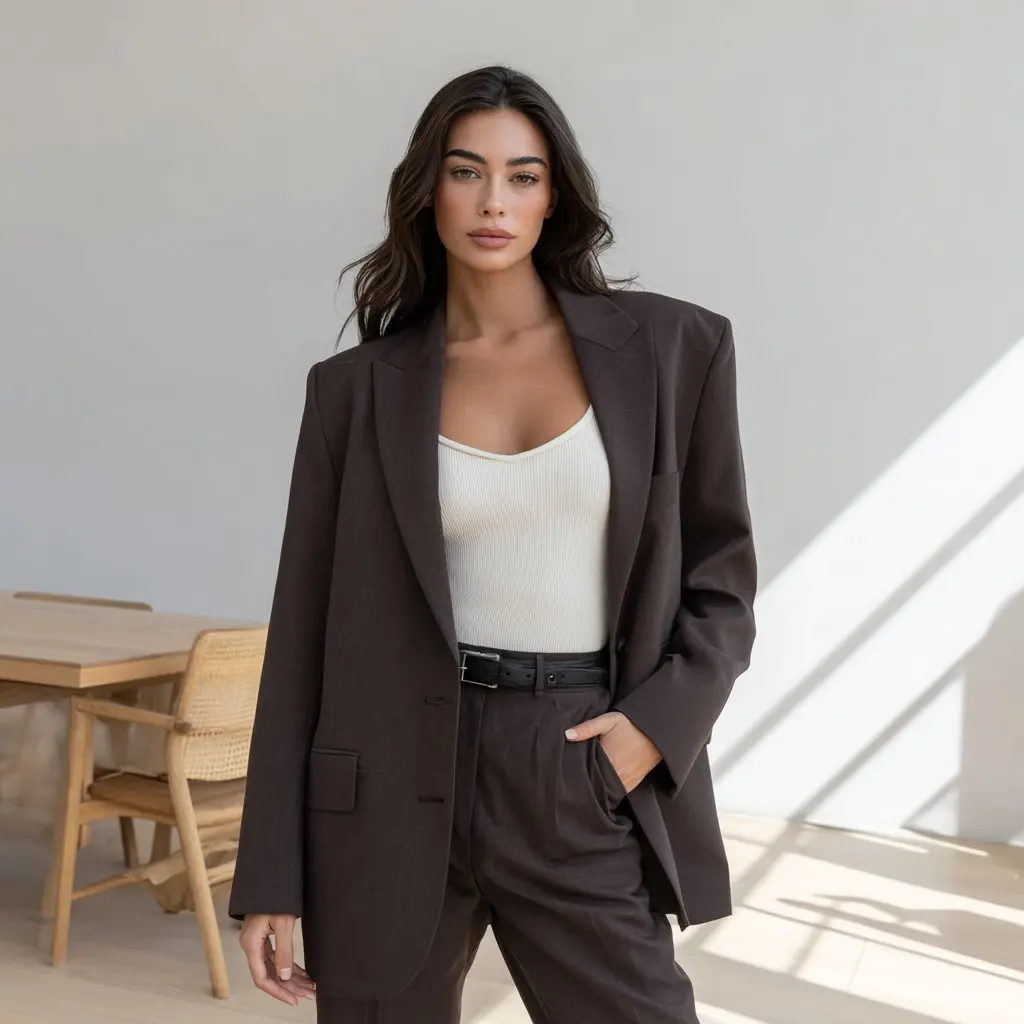 

Loose Long Sleeve Straight Tube Arm Spring Autumn Casual Style Women's Suit Dress Fashionable Comfortable Office Wear