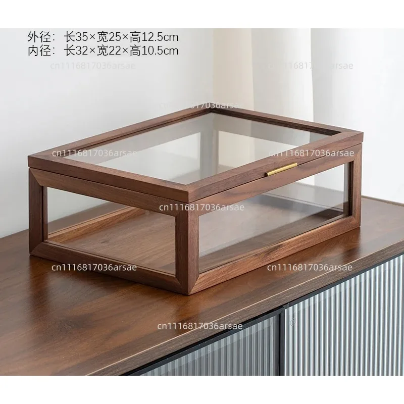 Tea Set Display Box Dust-Proof Five-Sided Transparent Glass Storage Desktop Display Case