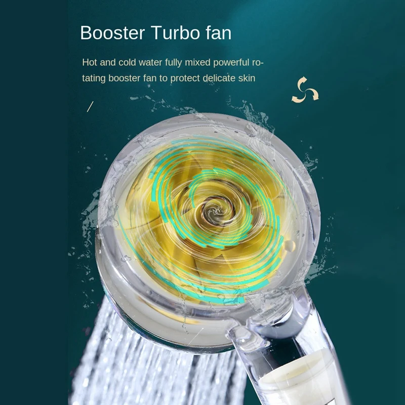 Turbo Shower Head With 16Cm Filter And Filter Box Water Saving High Pressure Shower Head Rainfall Shower Bathroom