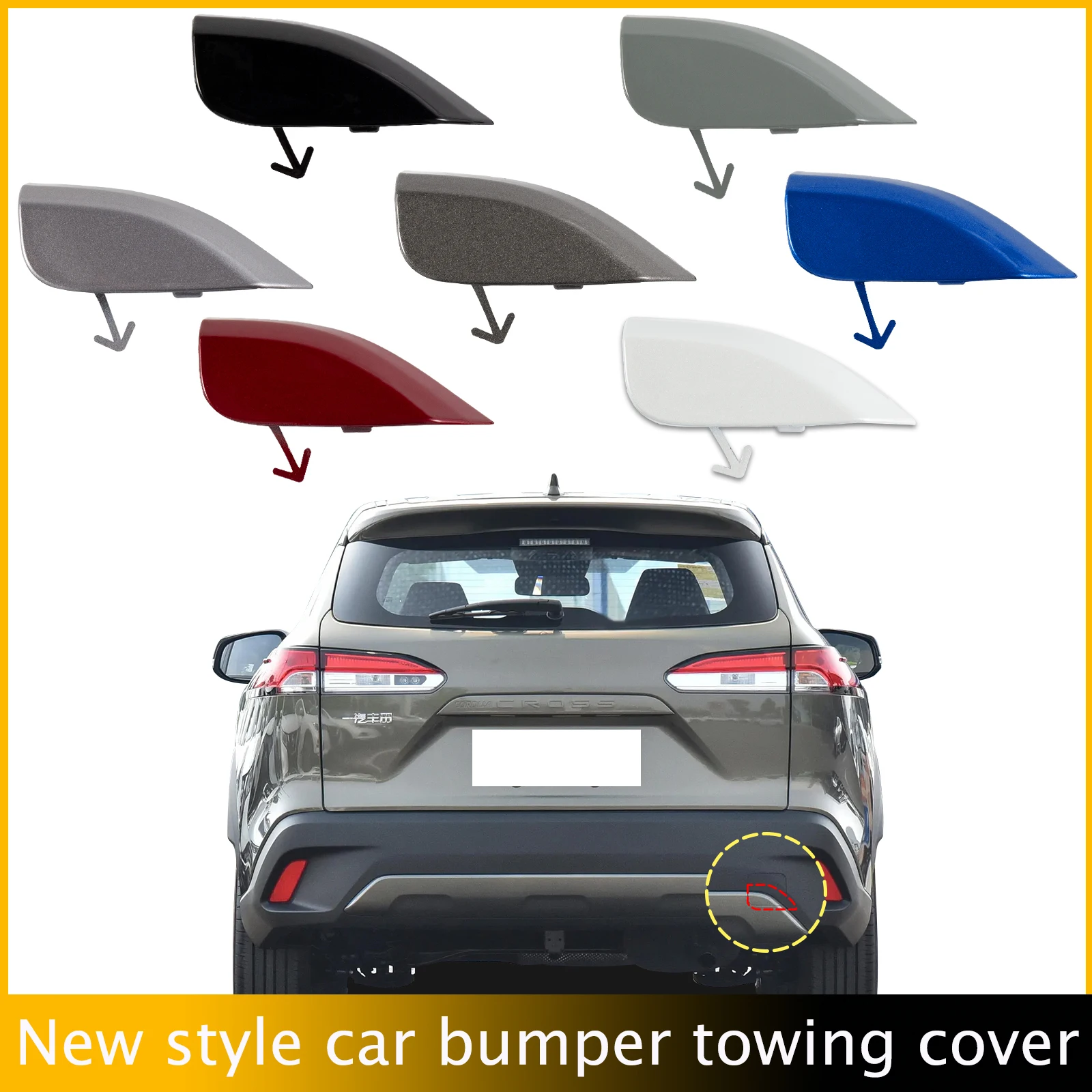 

Rear Bumper Tow Hook Cover Cap For Toyota RAV4 2019 2020 2021 2023 Trailer Cover Cap 52162-0A060 52183-0A050 Car Accessories