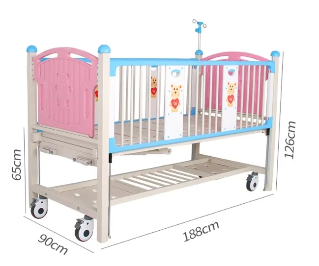 High Quality 2-Function Manual Crank Pediatric Nursing Bed For Home Care Or . Clinics Durable Metal Material
