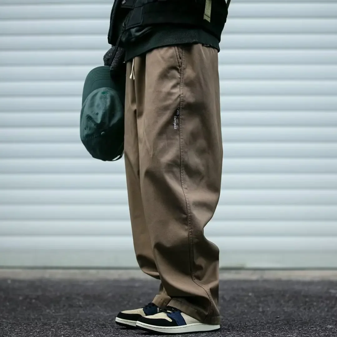 

Japanese Cargo Pants Men Vintage Solid Baggy Trousers Korean Fashion Oversized High Street Casual Pants Hip-hop Streetwear Men
