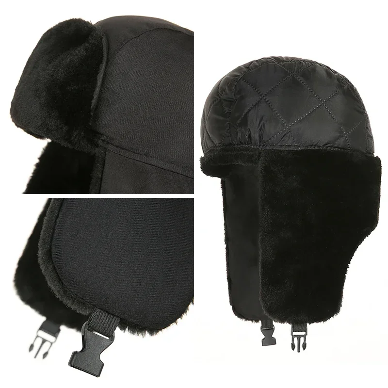 Mannen Winter Trapper Aviator Trooper Oorklep Warme Russische Waterdichte Ski Hoed Bomber Cap Russische Warme Oorbeschermers Hoeden