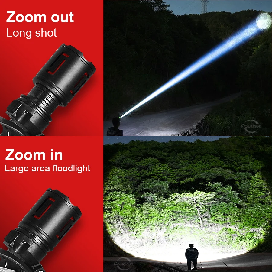 Upgrade Most Powerful LED Headlight Super Bright Big Aperture Head Flashlight Rechargeable Led Headlamp Long Range Fising Lights