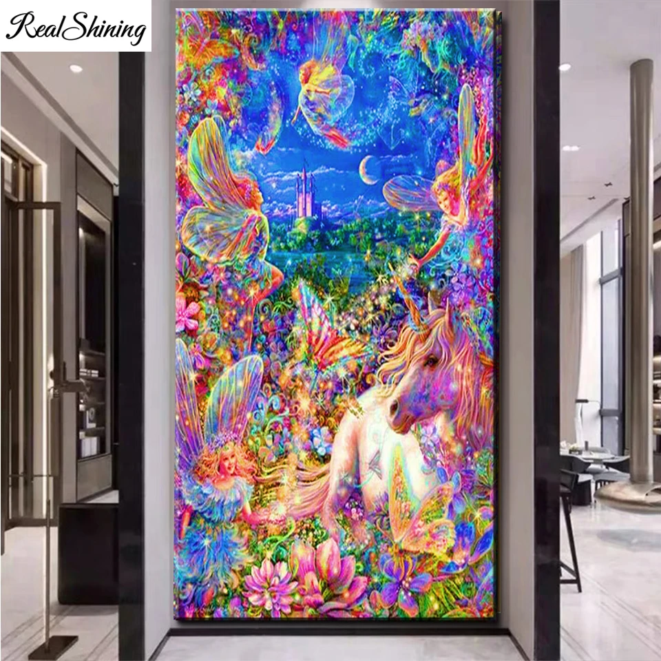 D Diy Diamond Painting fairy tale world, unicorn Picture Embroidery Diamond Full Drill Mosaic Handicrafts Cross Stitch T1720