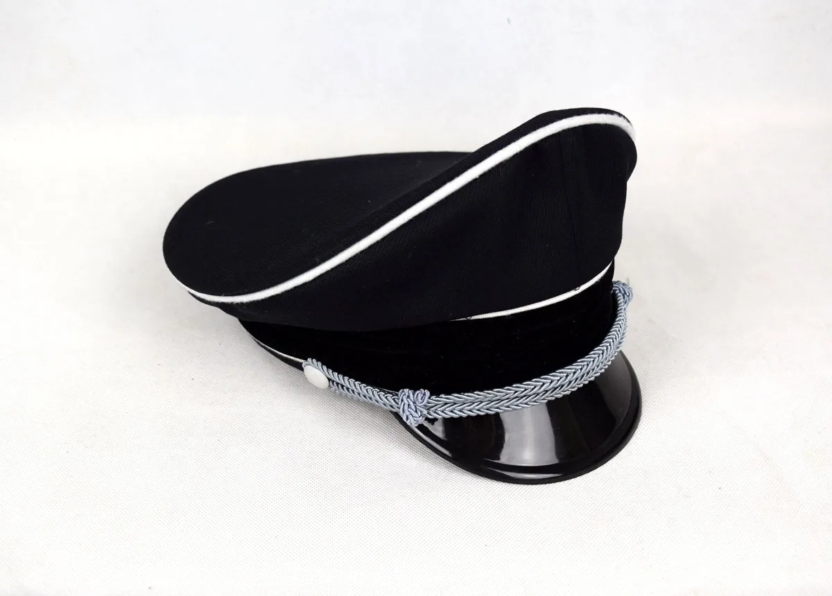 Cosplay German Elite Whipcord Officer Cap Hat Sweat Ring Made Leather Reenactment