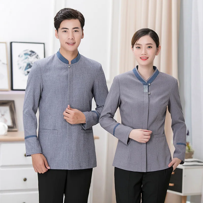 秋冬用長袖清掃ユニフォーム、ホテル客室プロパティ作業服PAAuntie's Housekeeping Floor Cleaning Wor