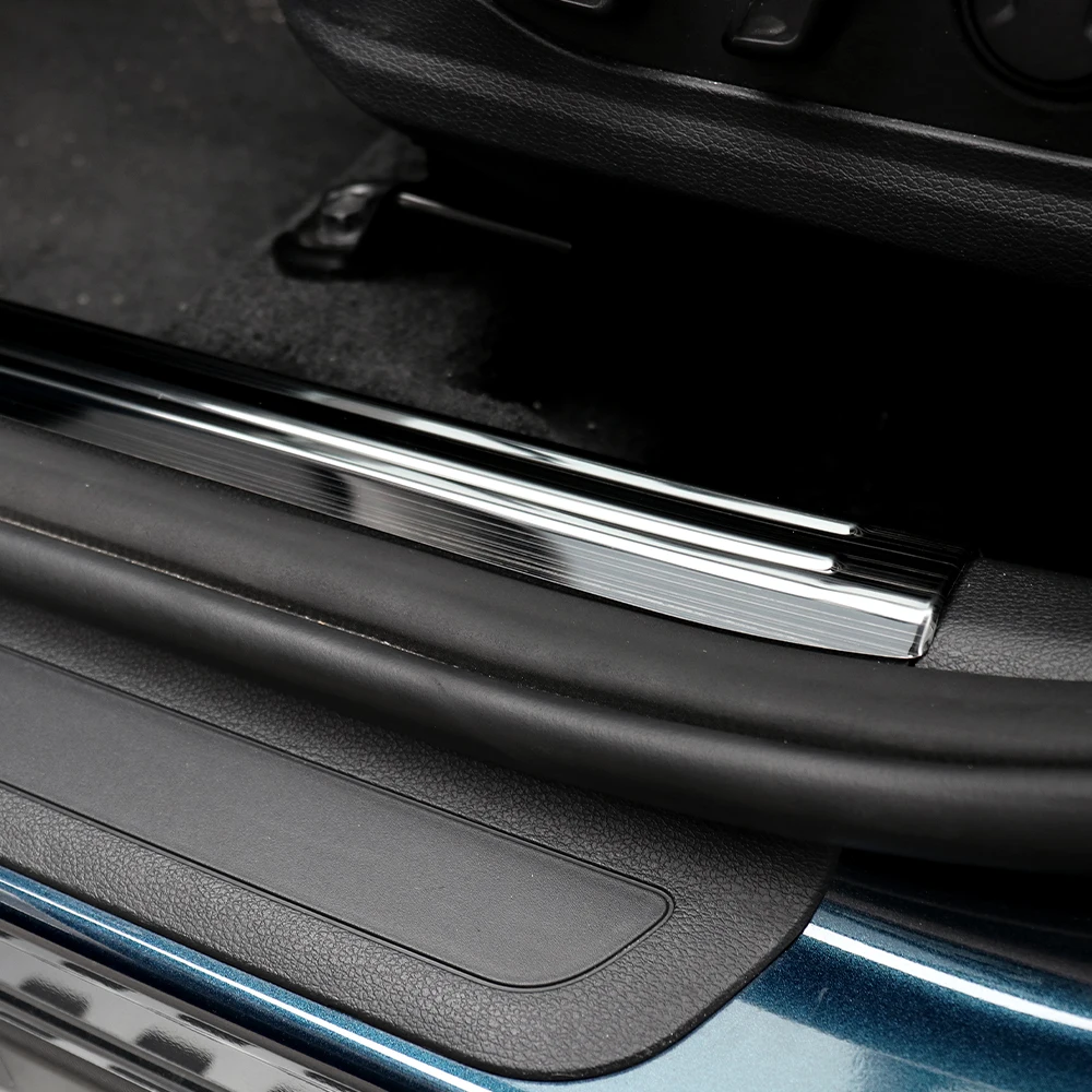 Car Interior and Exterior Door Sill Protectors Front and Rear Sill Guards Step Trim Strips Stainless Steel for Kia Sportage NQ5