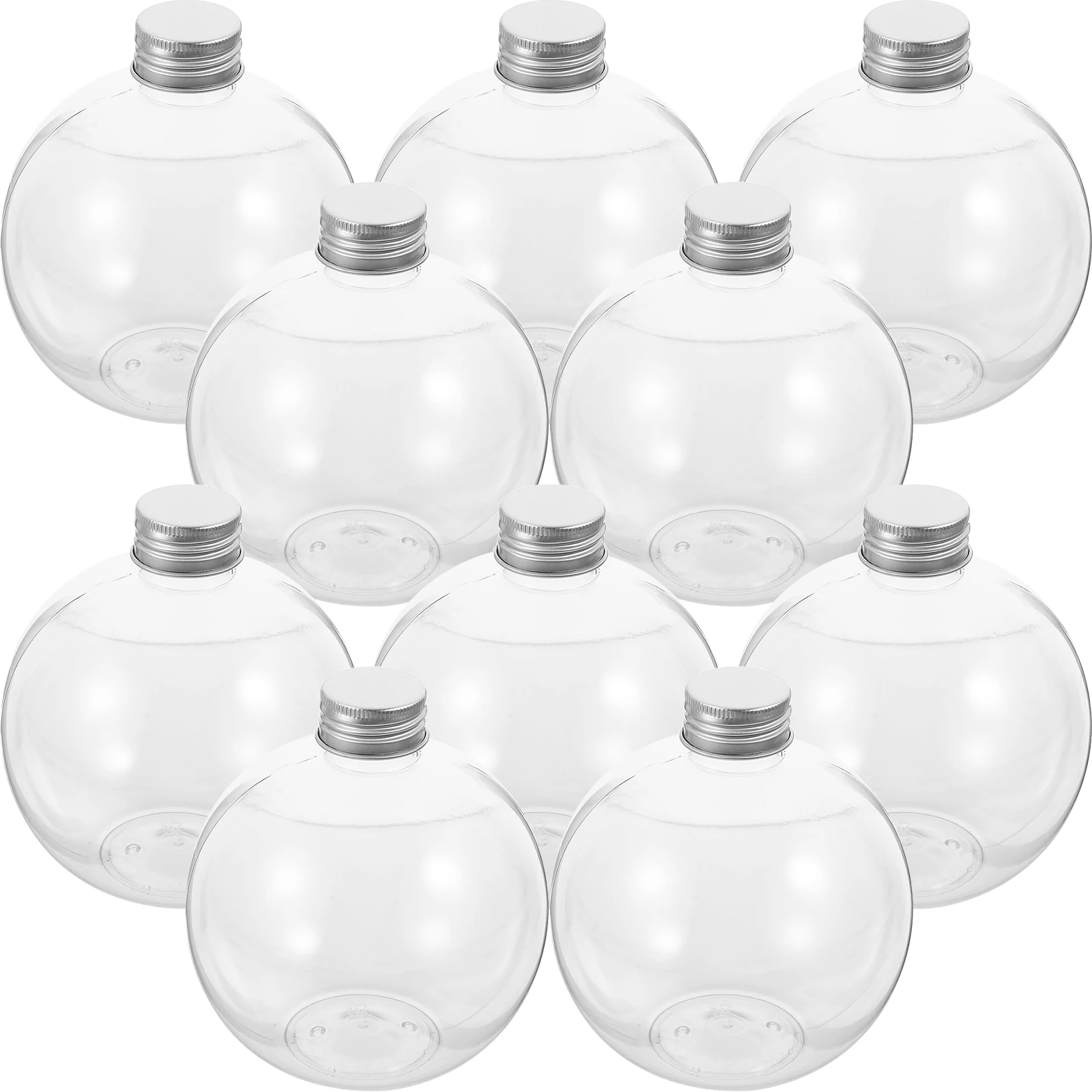 

10 Pcs Ball Light Bulb Bottle Reusable Plastic Bottles Lids Craft Juice Storage Beverage Container Gifts Home Decor