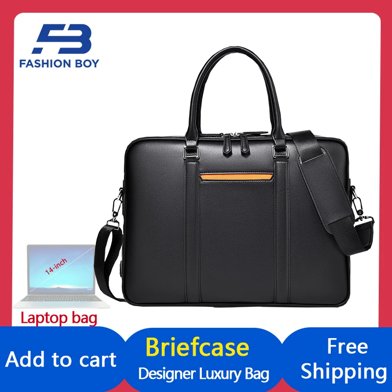 

[FASHION BOY] Men's Briefcase New High-Capacity Business Handbag Multi Functional Waterproof Compuer Office Bags