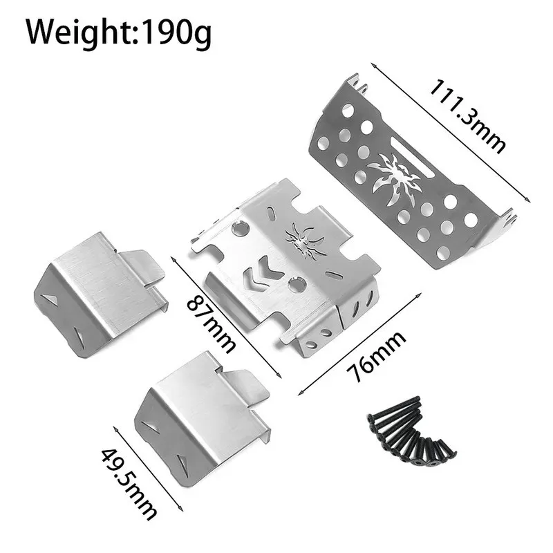 Stainless Steel Bumper Skid Plate for Croboll 1/7 MK07/JK07 RC Car, HD6100 Metal Chassis Armor, Heavy-Duty Upgrade Protection