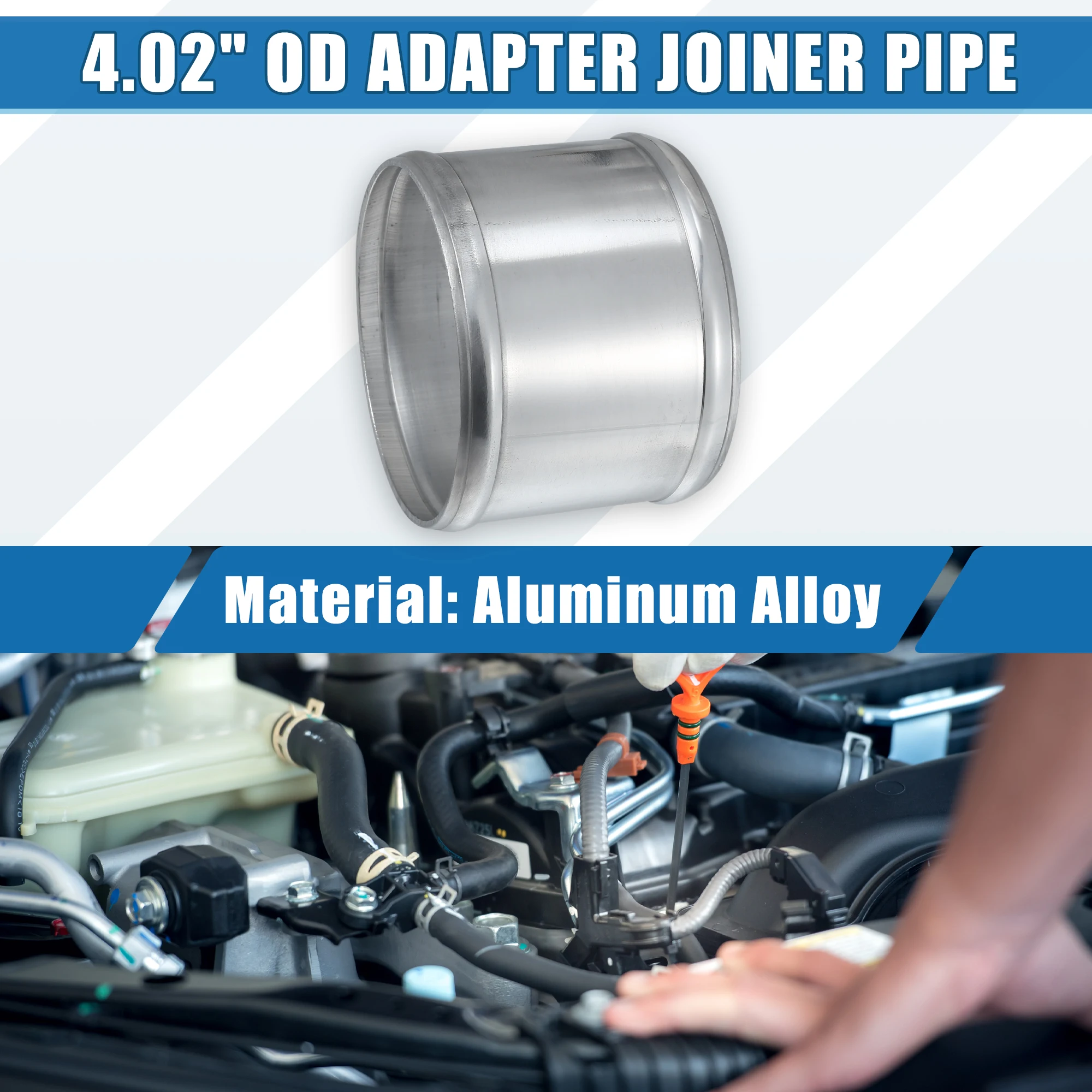 UXCELL 27mm-97mm ID 32mm-102mm OD Car Adapter Joiner Pipe Universal 76mm Length Connector Tubing Adapter Aluminum Alloy